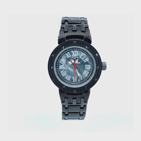 MOTHER OF PEARL DIAMOND WATCH BLACK